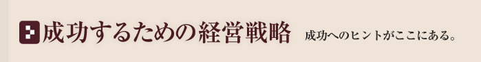 成功するための経営戦略〜成功へのヒントがここにある。