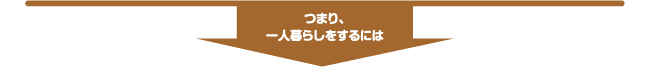 つまり、一人暮らしをするには